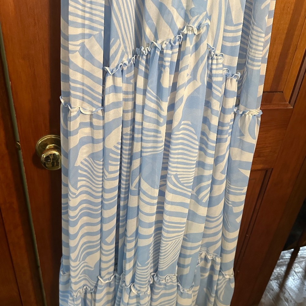 NEW Anthropologie Misa Los Angeles Kalita Maxi Dress in Casablanca Blue Shell XL - Picture 12 of 15